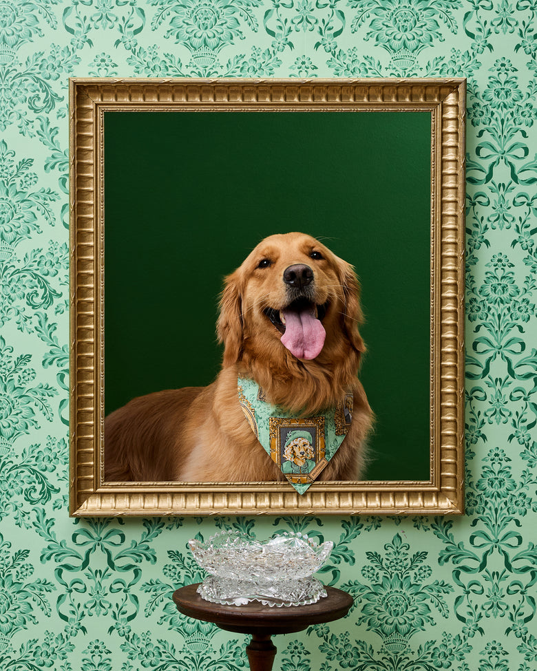 PF + Downton Abbey: The Grande Finale | Dogton Abbey - Pet Bandana - Green - Printfresh