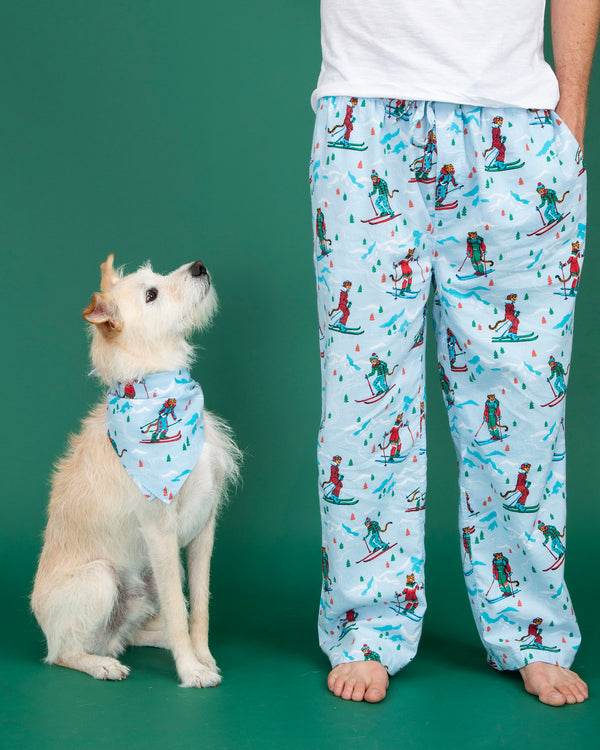 Hit the Slopes - Men's Flannel Pajama Pants - Frosted Lake - Printfresh