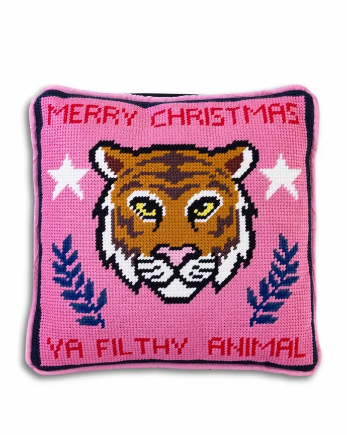 Pink Combo - Filthy Animal Needlepoint Pillow - Furbish Studio - Printfresh