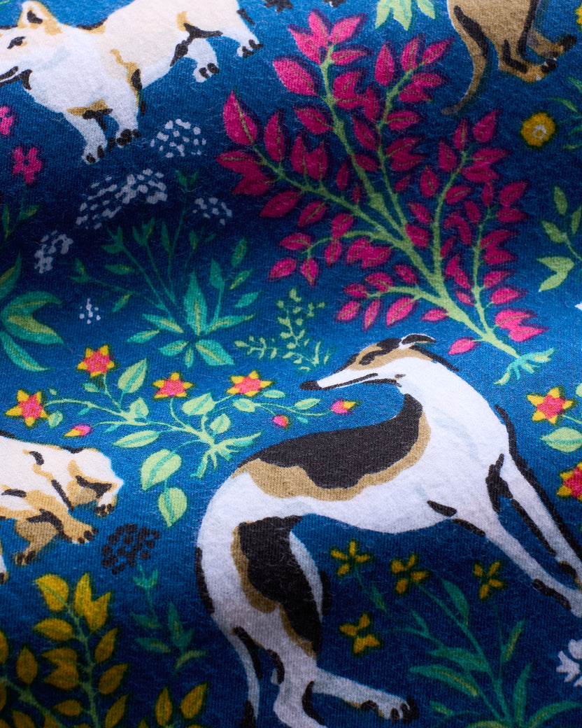 Must Love Dogs - Men's Lightweight Flannel Long PJ Set - Indigo - Printfresh