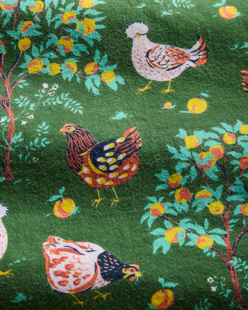 Hen House - Lightweight Flannel Long PJ Set - Olive - Printfresh