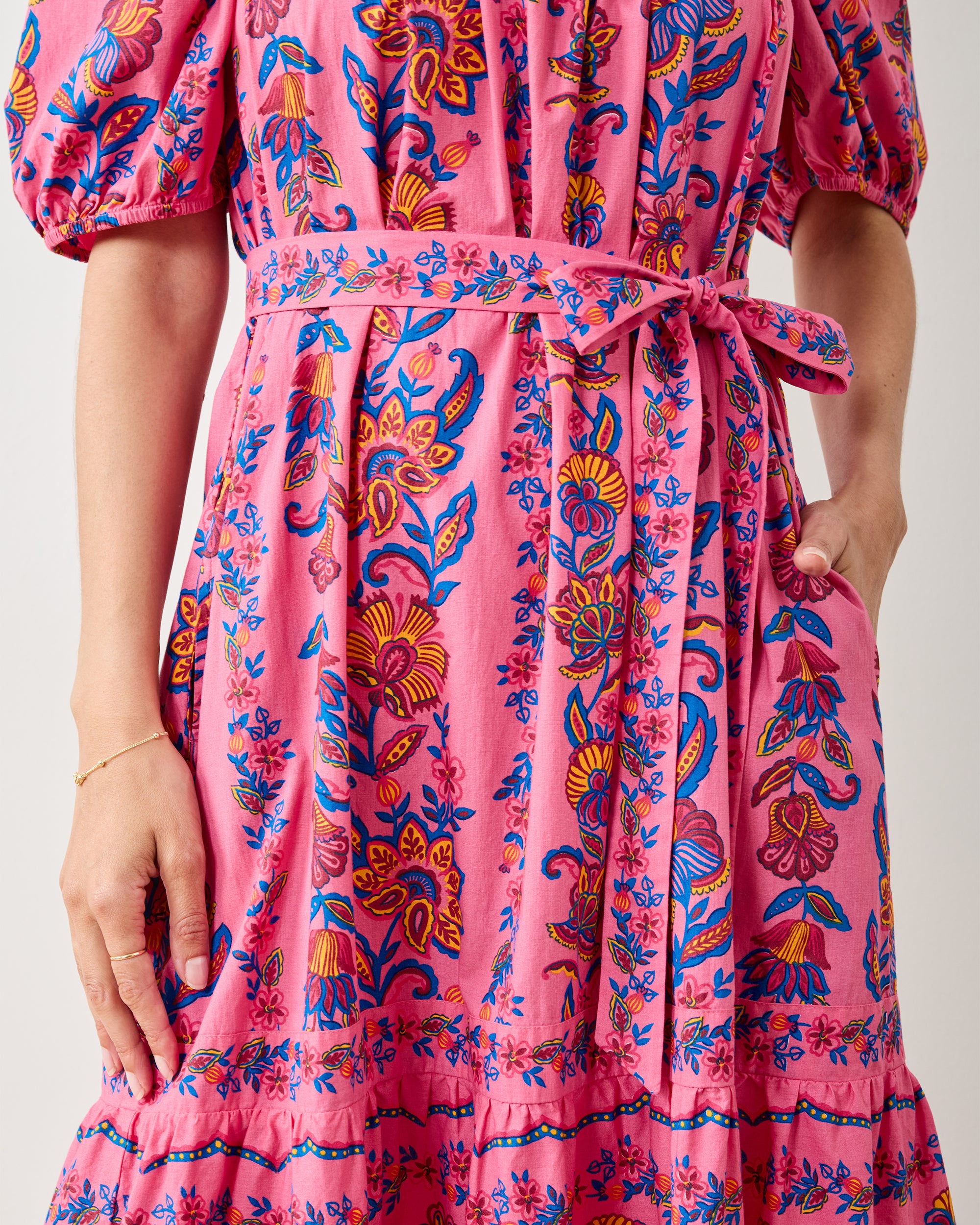Folklore Flowers - Collins Dress - Bright Rose – Printfresh
