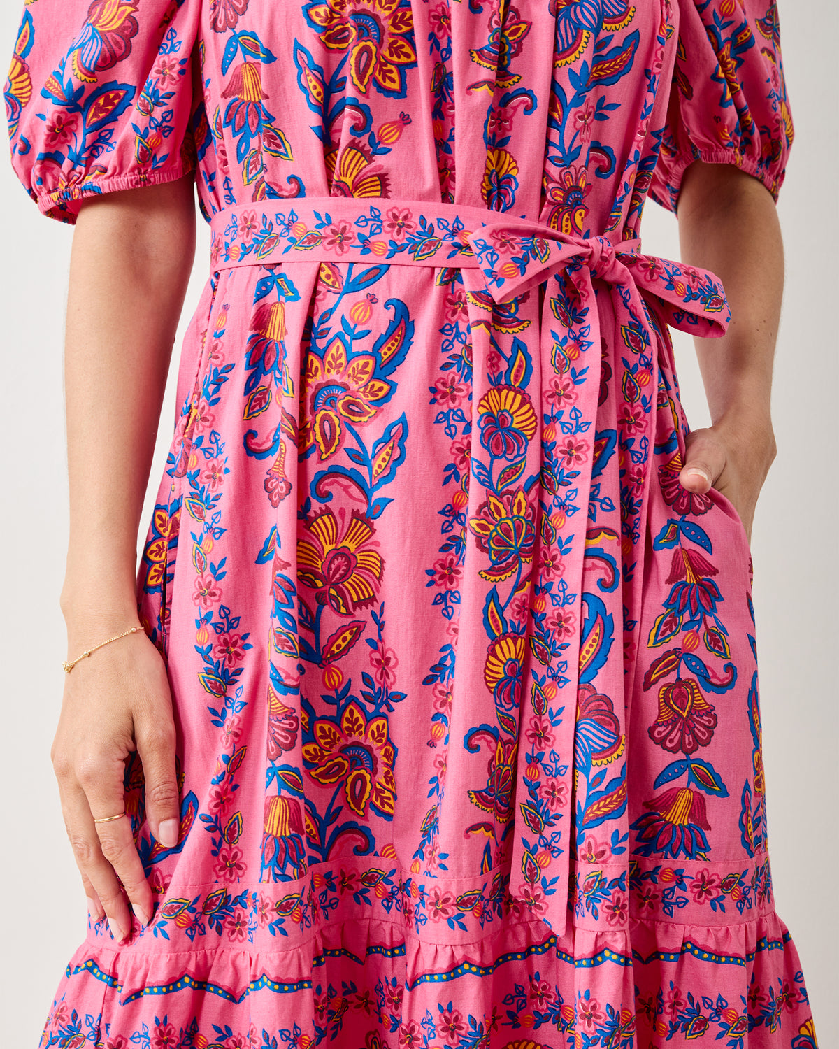 Folklore Flowers - Collins Dress - Bright Rose - Printfresh