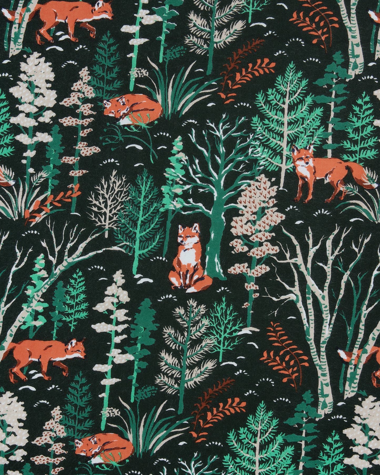 Fox & Folklore - Lightweight Flannel Long PJ Set - Juniper - Printfresh