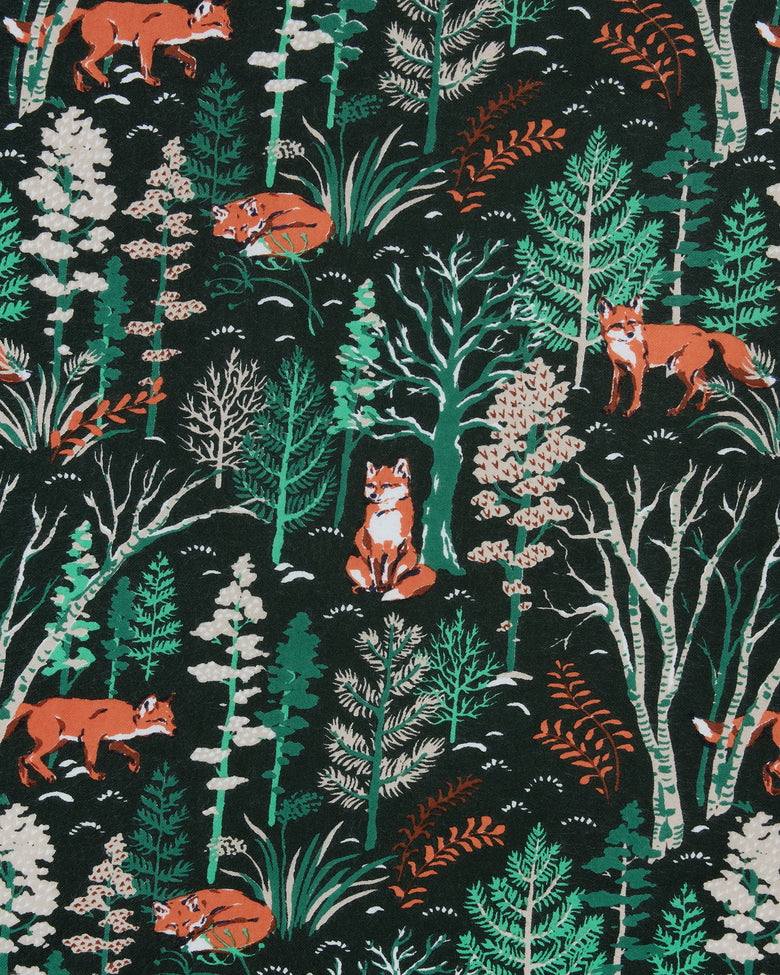 Fox & Folklore - Lightweight Flannel Long PJ Set - Juniper - Printfresh