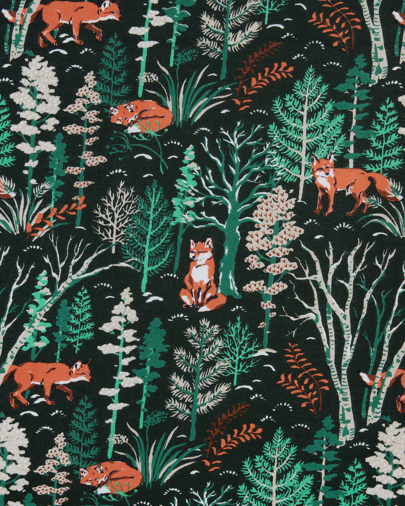 Fox & Folklore - Lightweight Flannel Long PJ Set - Juniper - Printfresh
