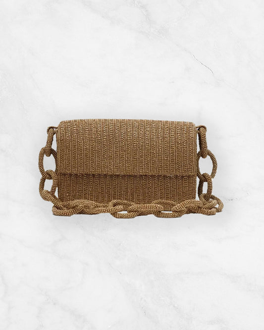 Gold - Gold Chain Link Clutch - Tiana Designs - Printfresh
