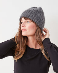 Charcoal - Super Soft Angora Beanie - Comfortarians - Printfresh