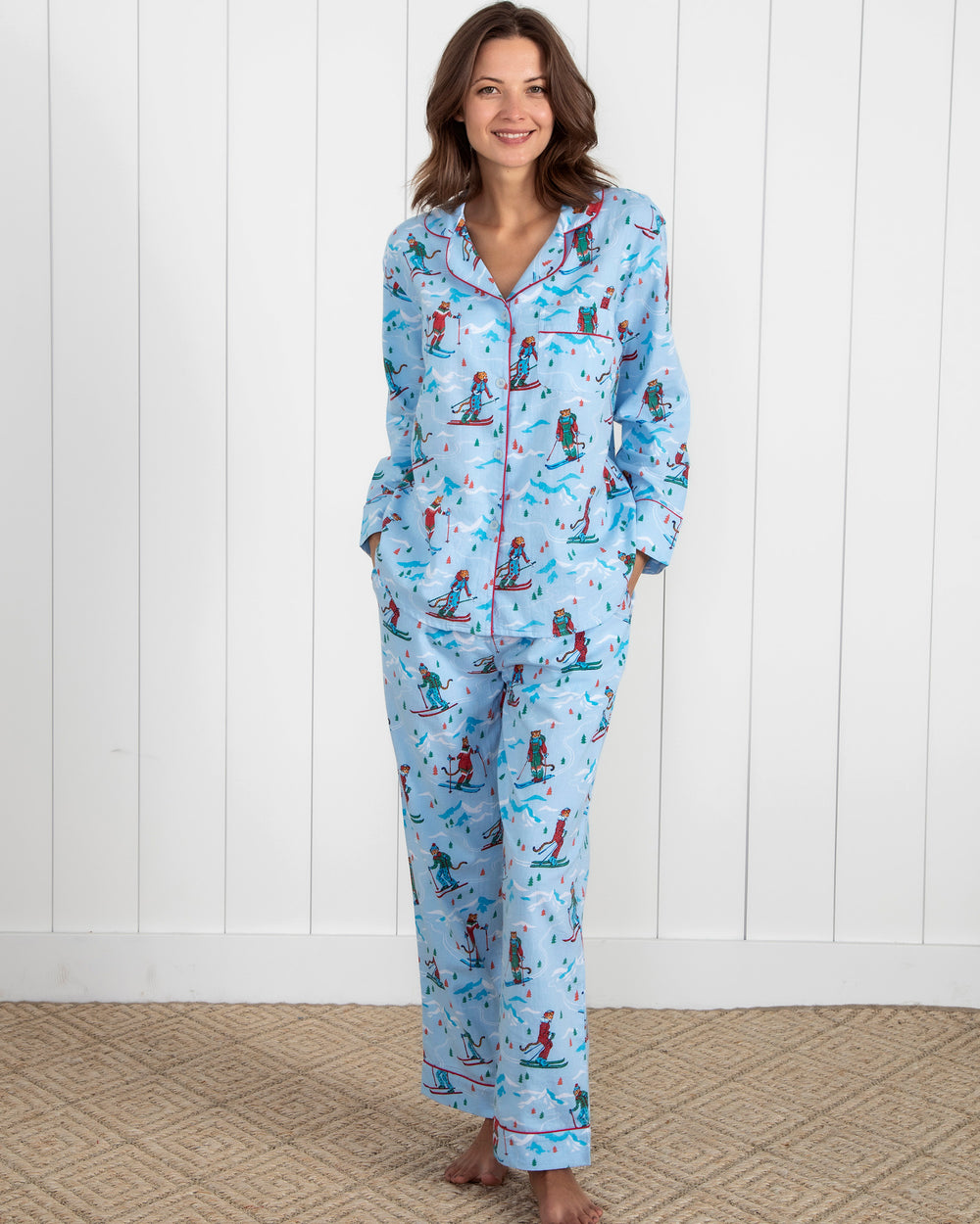 Hit The Slopes  Christmas Flannel Pajamas