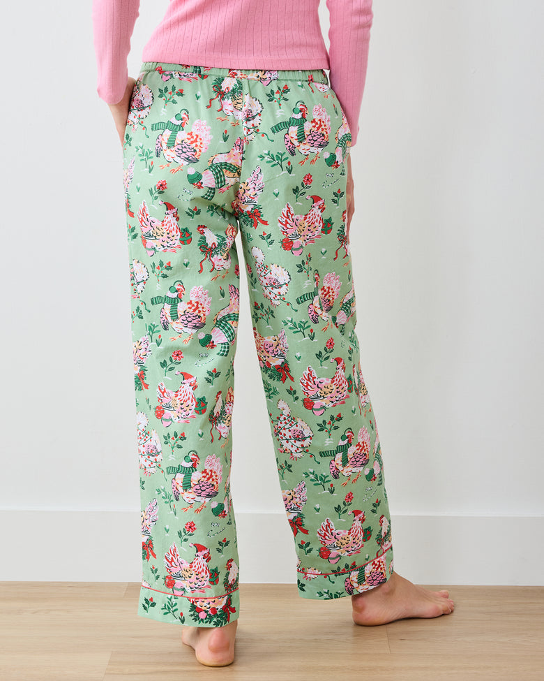 Holiday Hens - PJ Pants - Sage - Printfresh