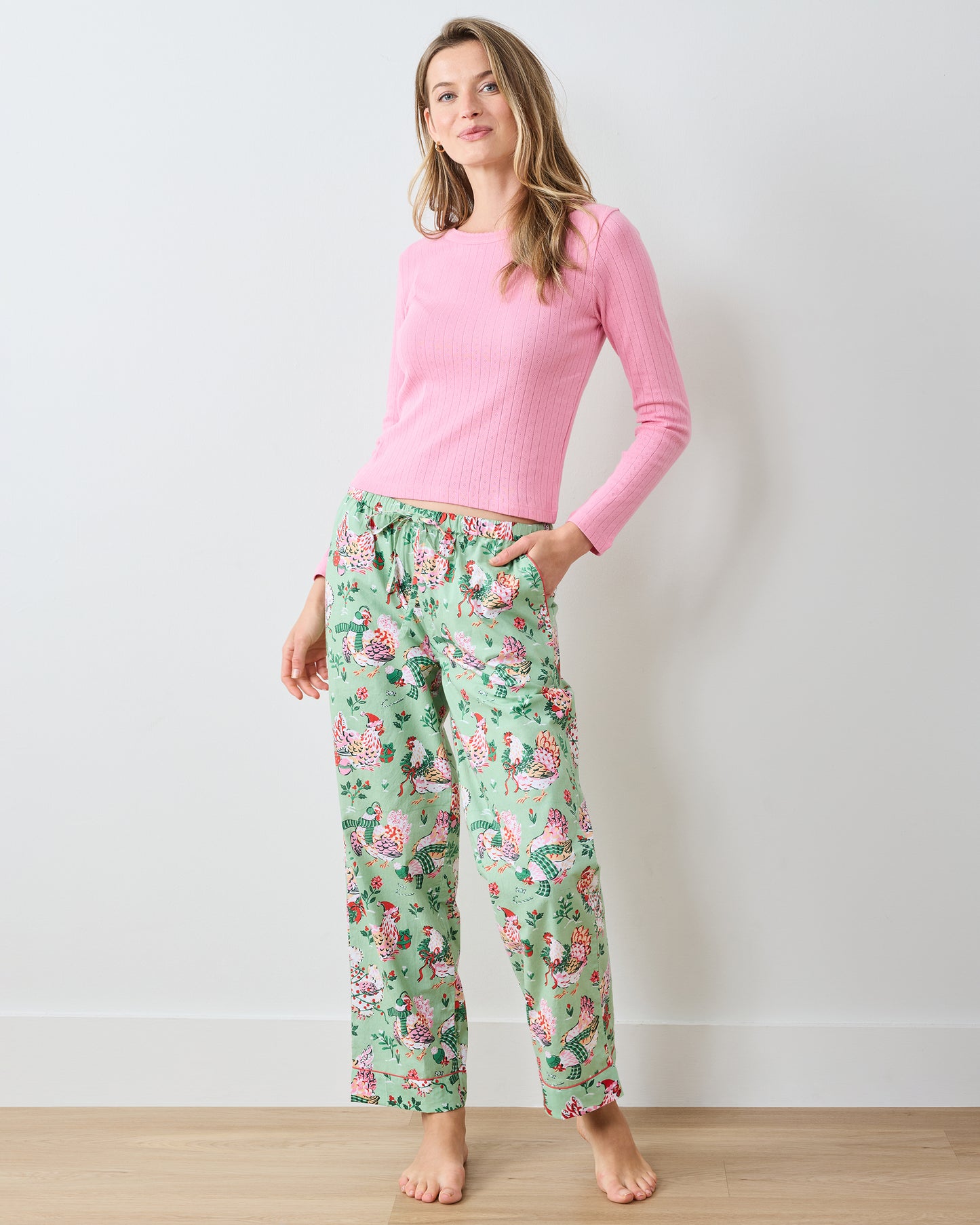 Holiday Hens - PJ Pants - Sage - Printfresh