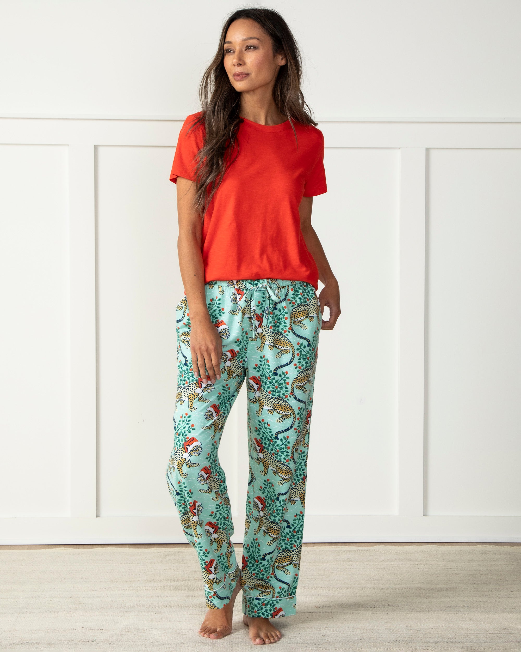 Holly Jolly Bagheera - Women's Petite Flannel Pajama Pants