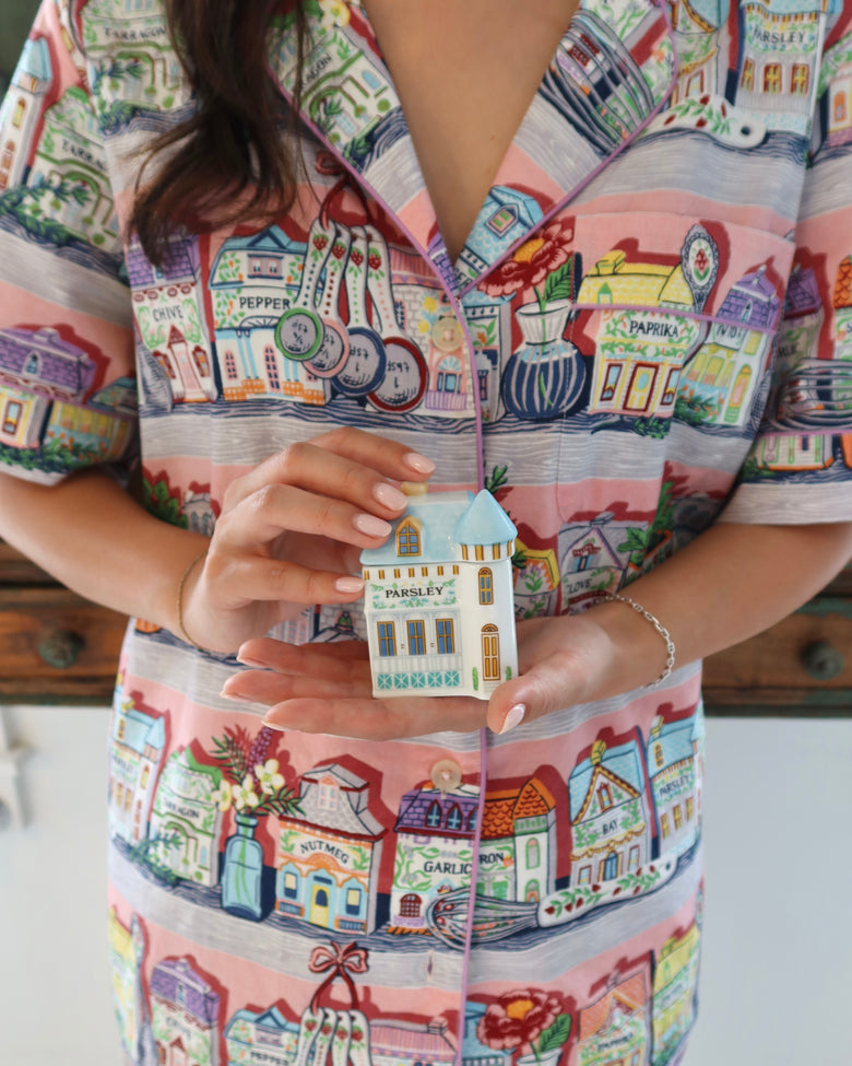 Champagne & Caviar - Short PJ Set - Pale Blue