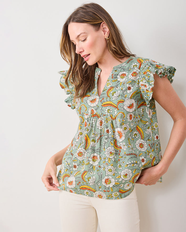 India Bloom - Royal Blouse - Sage - Printfresh