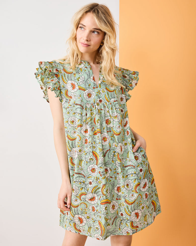 India Bloom - Royal Dress - Sage - Printfresh