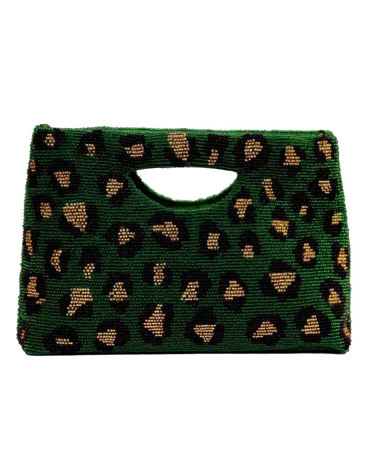 Green - Leopard Print Clutch - Tiana Designs - Printfresh
