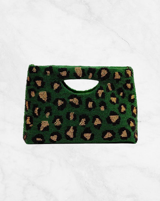 Green - Leopard Print Clutch - Tiana Designs - Printfresh