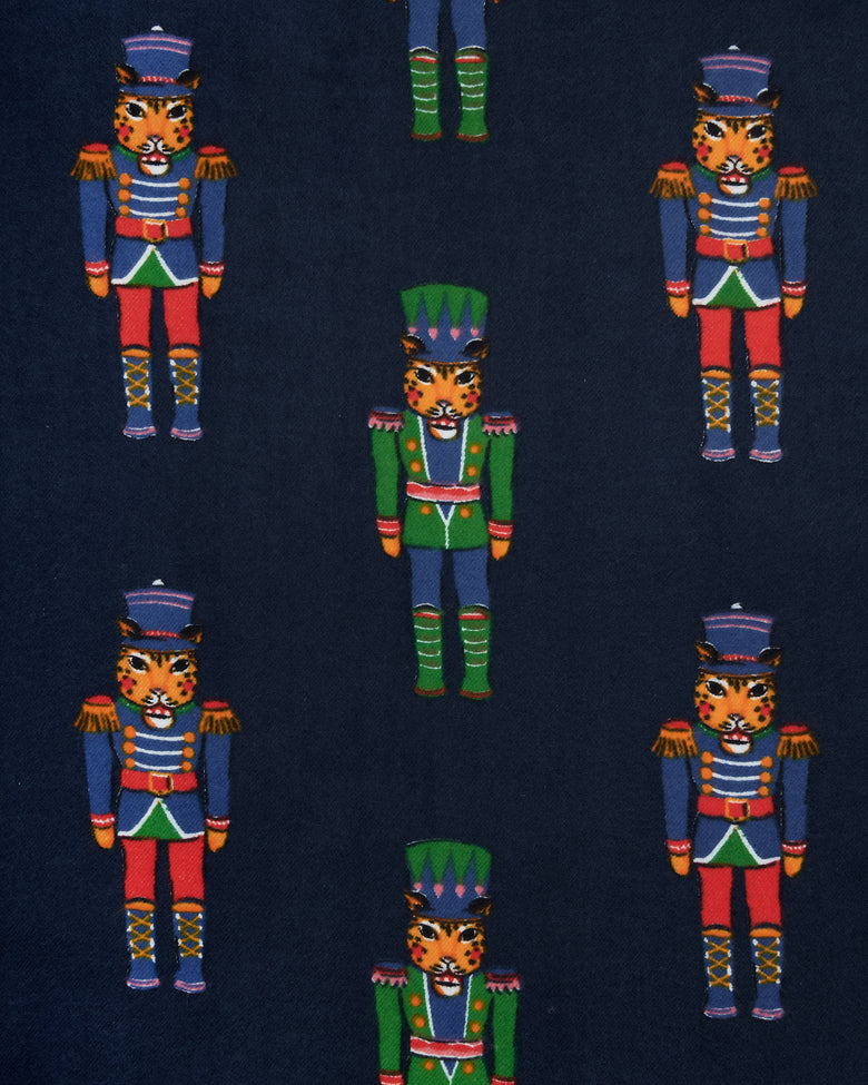 Leopard Nutcrackers - Midweight Flannel Pet Bandana - Navy - Printfresh