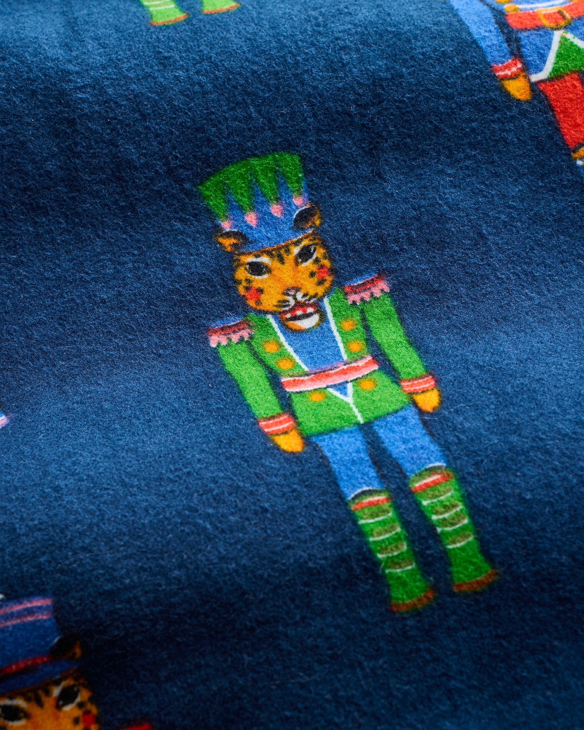 Leopard Nutcrackers - Midweight Flannel Sleep Shirt - Navy