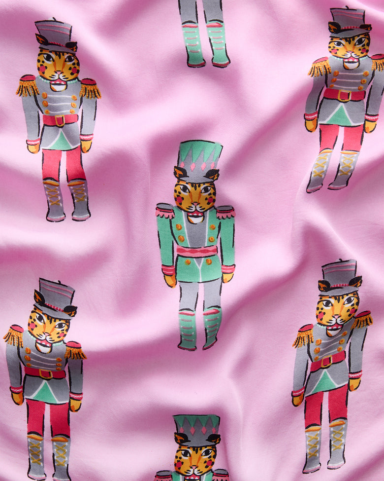 Leopard Nutcrackers - Eco Satin Chic to Sleep Nightie - Pink Candy Cane - Printfresh