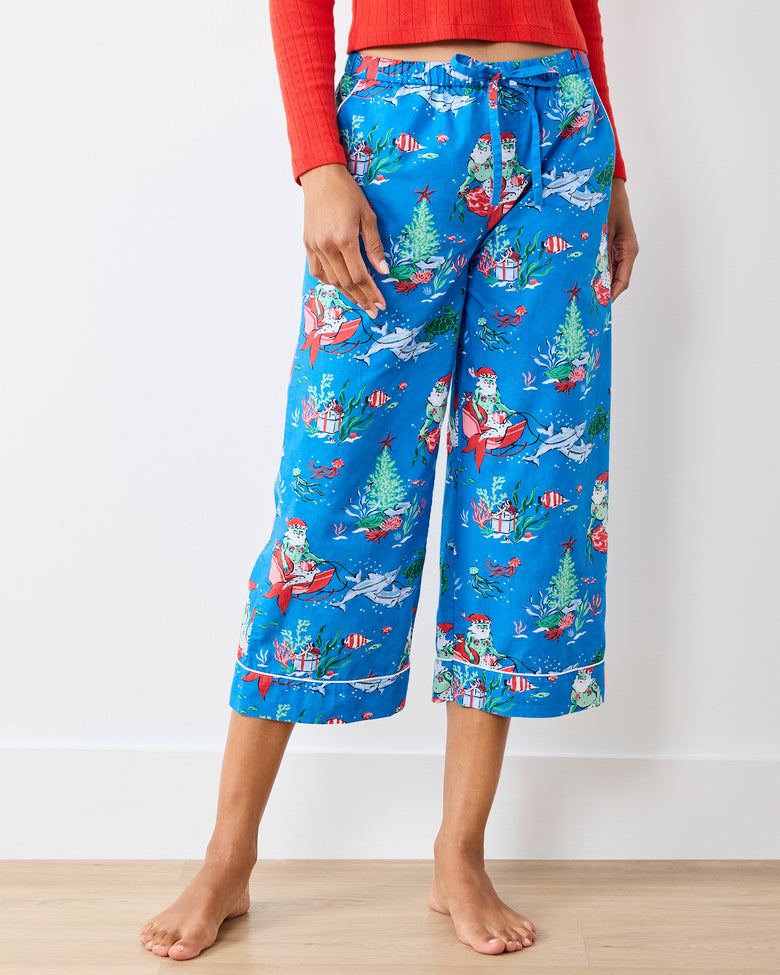 Merry Mermen - Cropped PJ Pants - Dolphin Tail - Printfresh