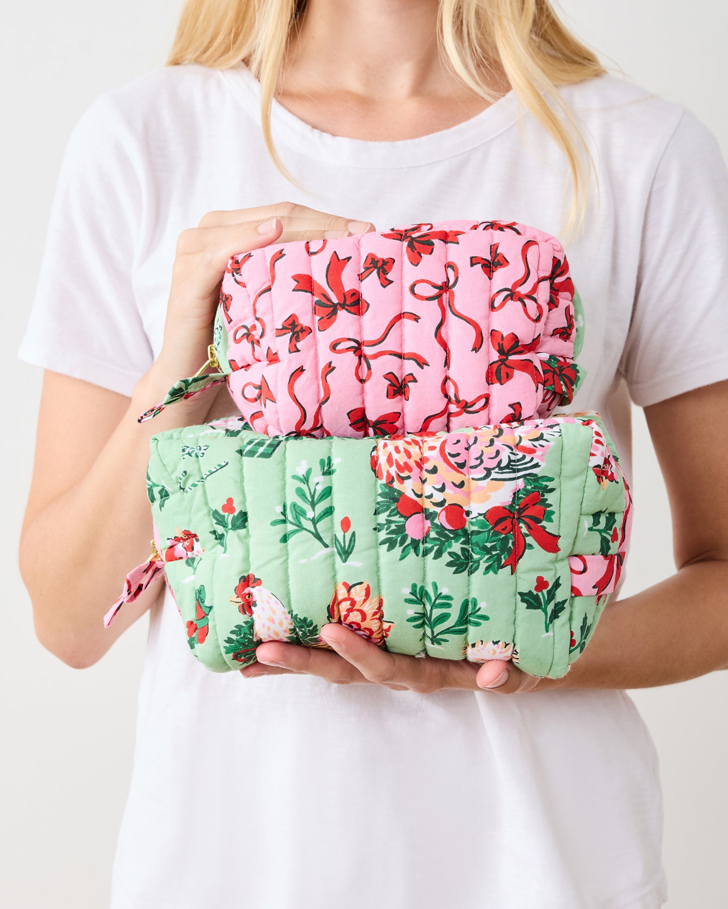 Holiday Hens - Three's Best Pouch Set - Sage - Printfresh