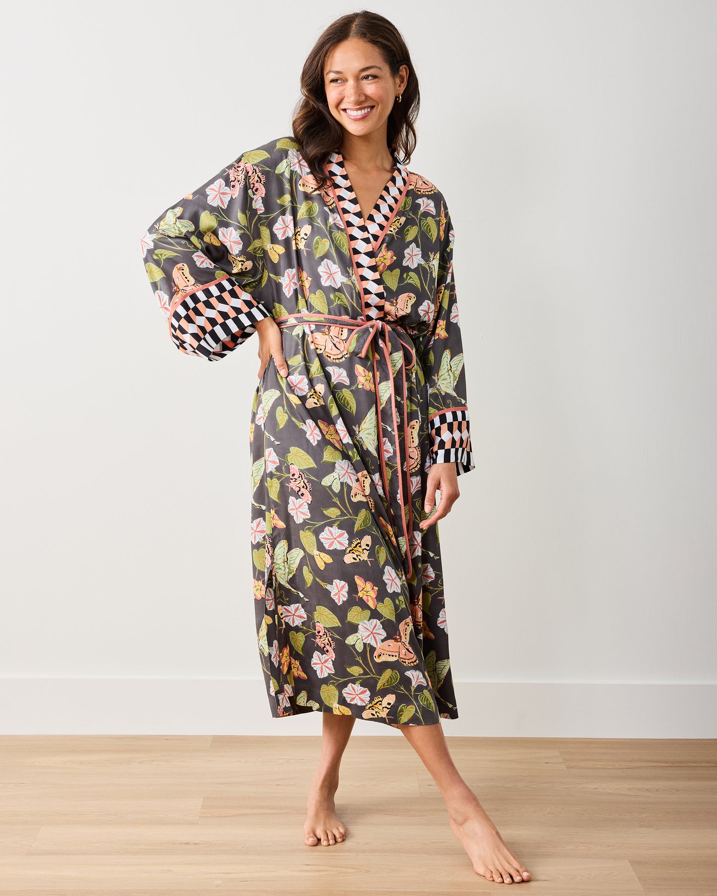 Bagheera - Eco Satin Robe - Tobacco