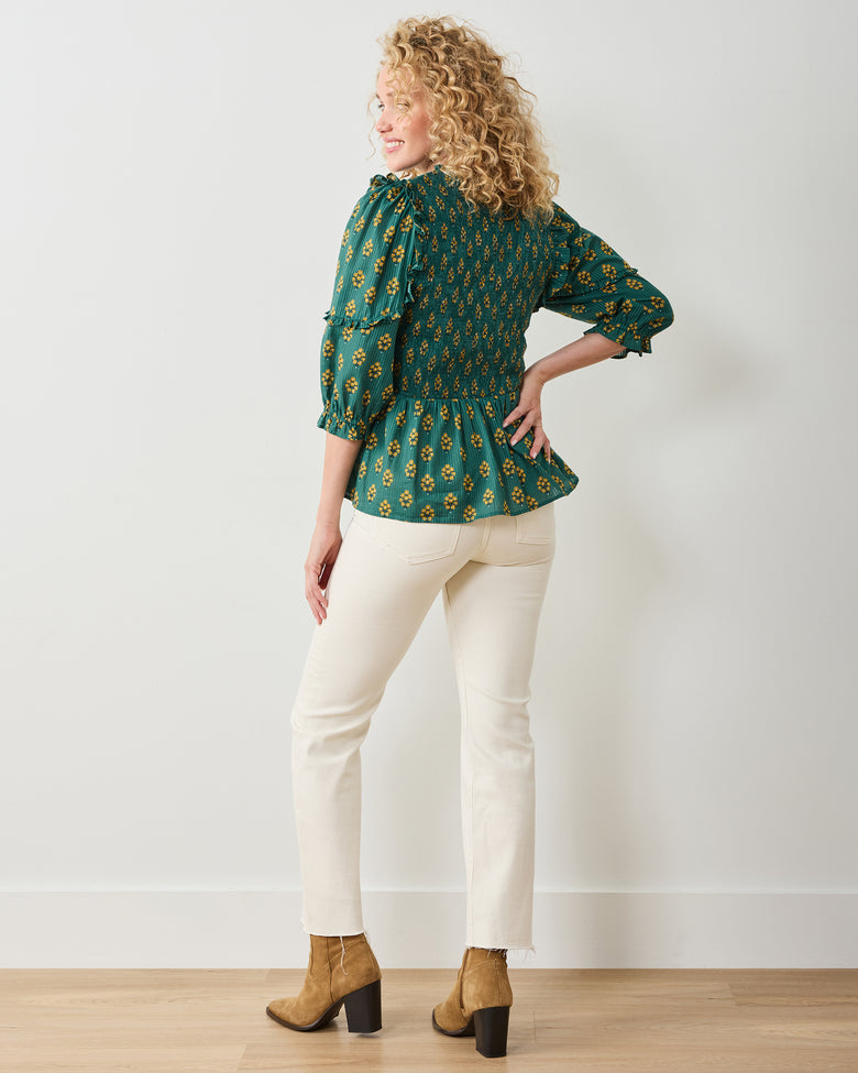 Texas Bouquet - Myrtle Blouse - Desert Moss - Printfresh