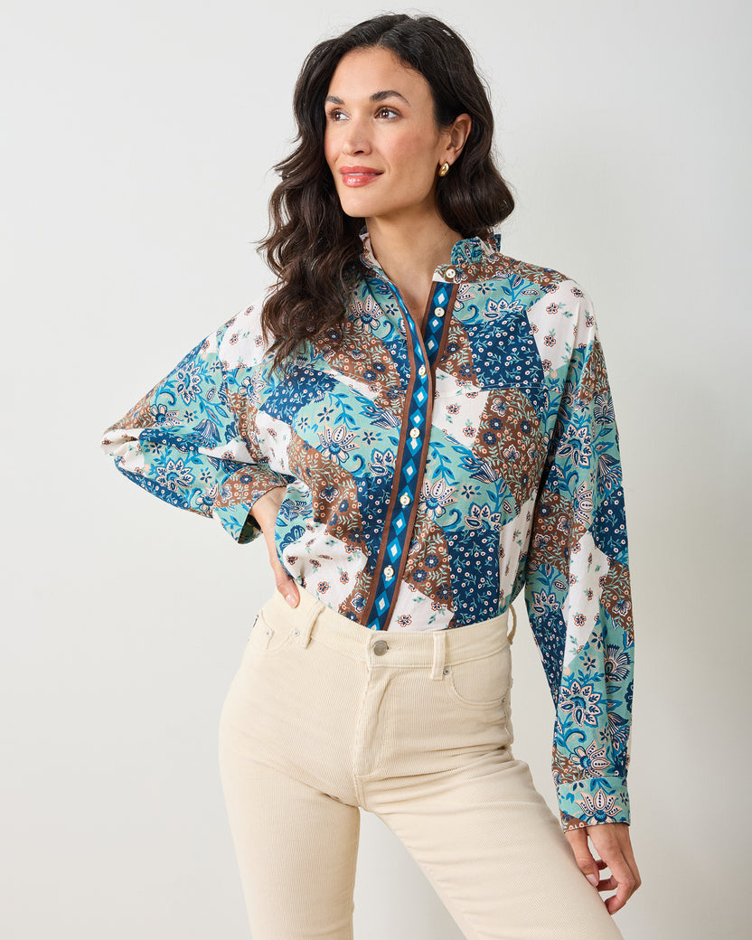 Vintage Patchwork - Mabel Blouse - Mocha - Printfresh