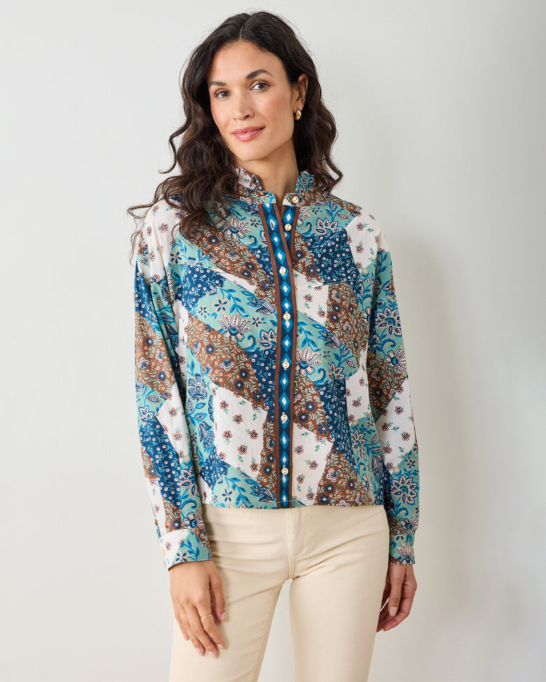Vintage Patchwork - Mabel Blouse - Mocha - Printfresh