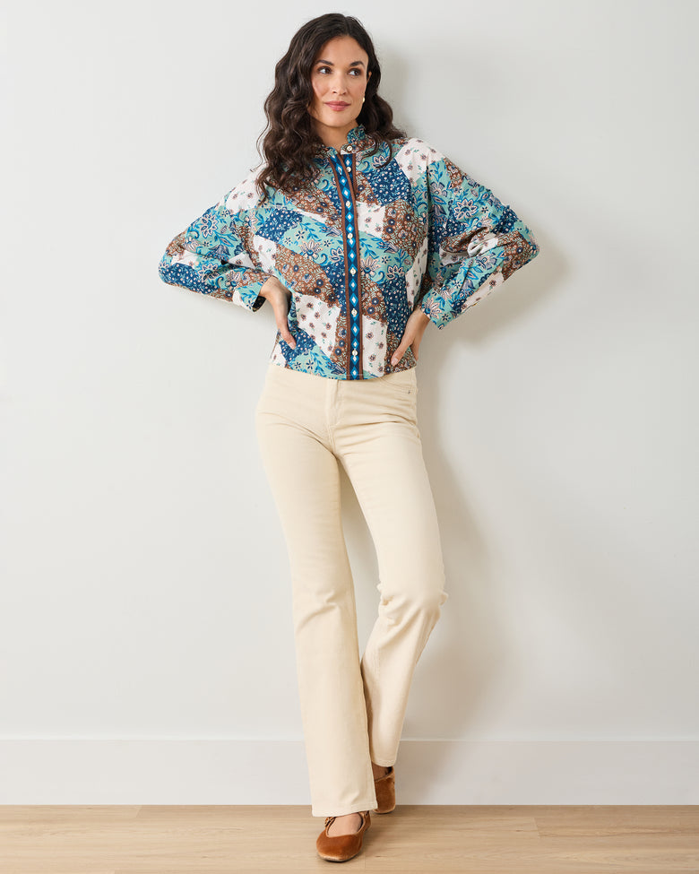 Vintage Patchwork - Mabel Blouse - Mocha - Printfresh