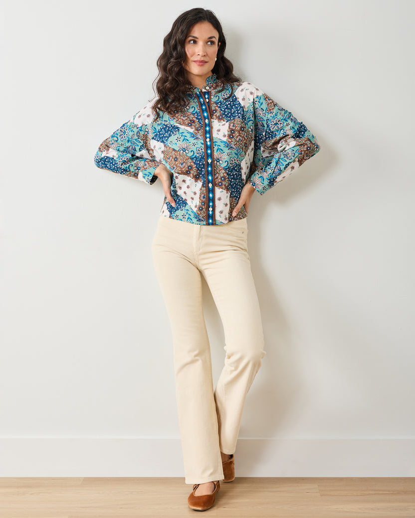 Vintage Patchwork - Mabel Blouse - Mocha - Printfresh
