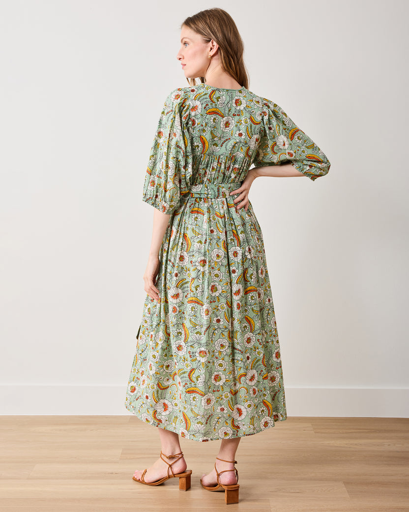 India Bloom - Artifact Dress - Sage - Printfresh