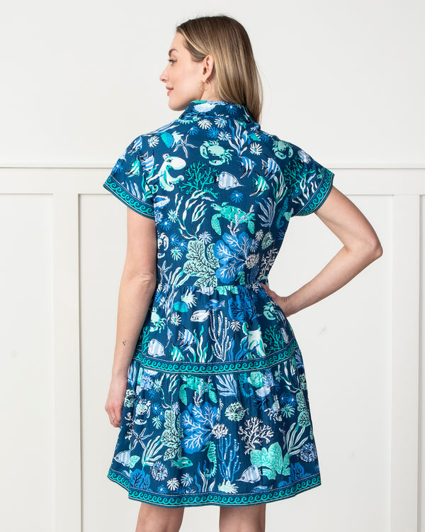 Oceania - Easy Elegance Dress - Navy - Printfresh