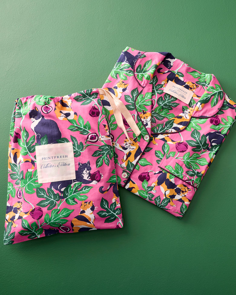 Figs & Felines -  Short PJ Set - Sweet Pink - Printfresh