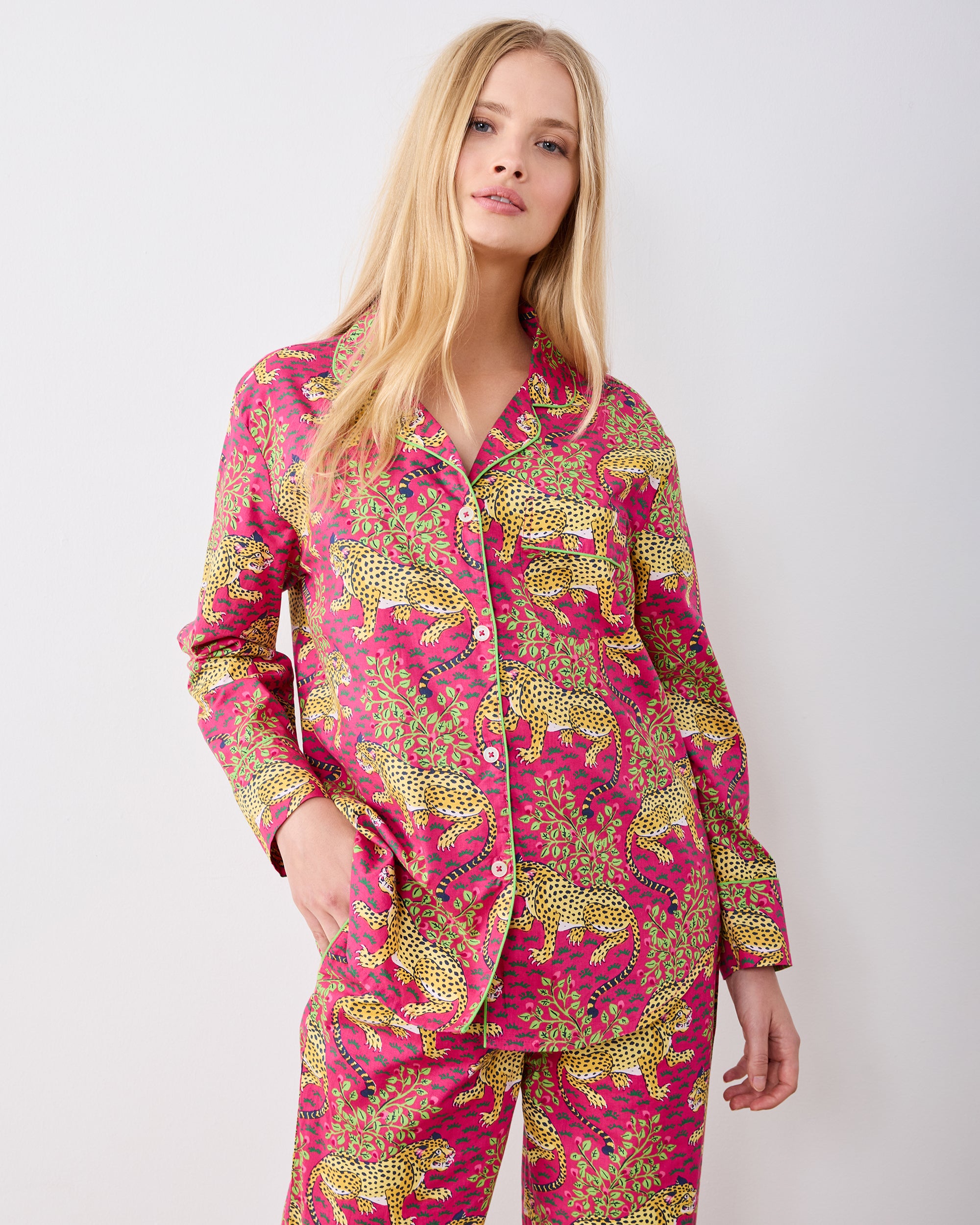 Bagheera - Organic Cotton Long Sleeve Pajamas - Hot Pink – Printfresh