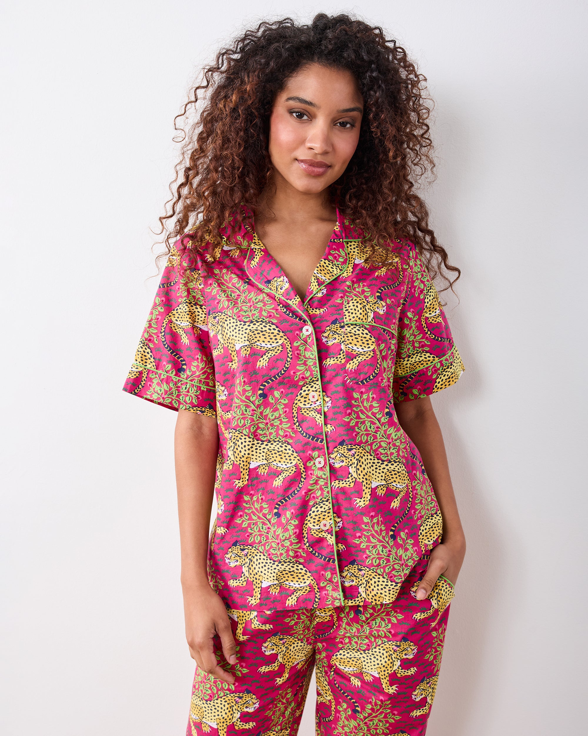 Bagheera Short Sleep Top Long Pants Set Hot Pink – Printfresh