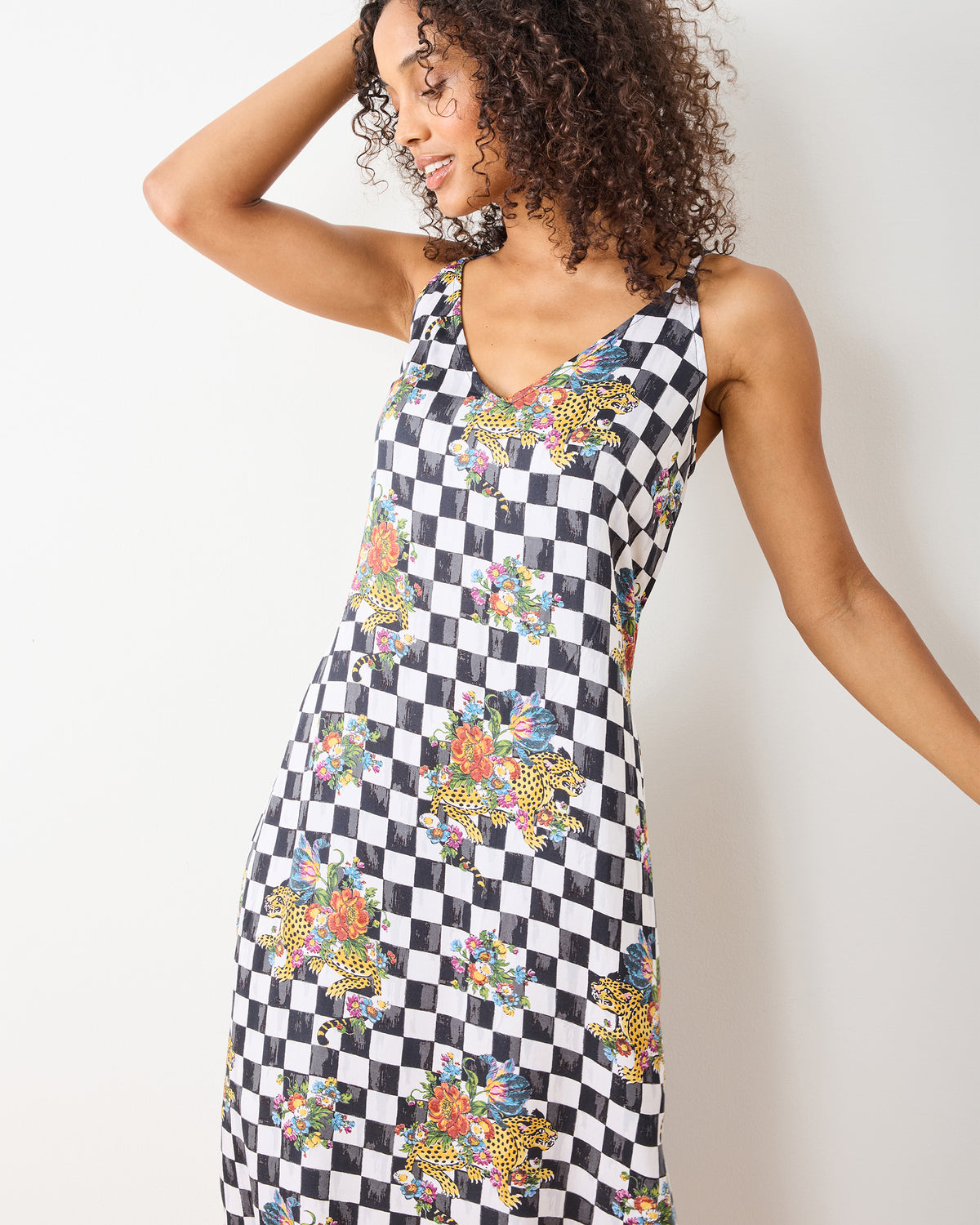 Courtly Check Bagheera - Eco Satin Chic to Sleep Nightie - Floral - Printfresh