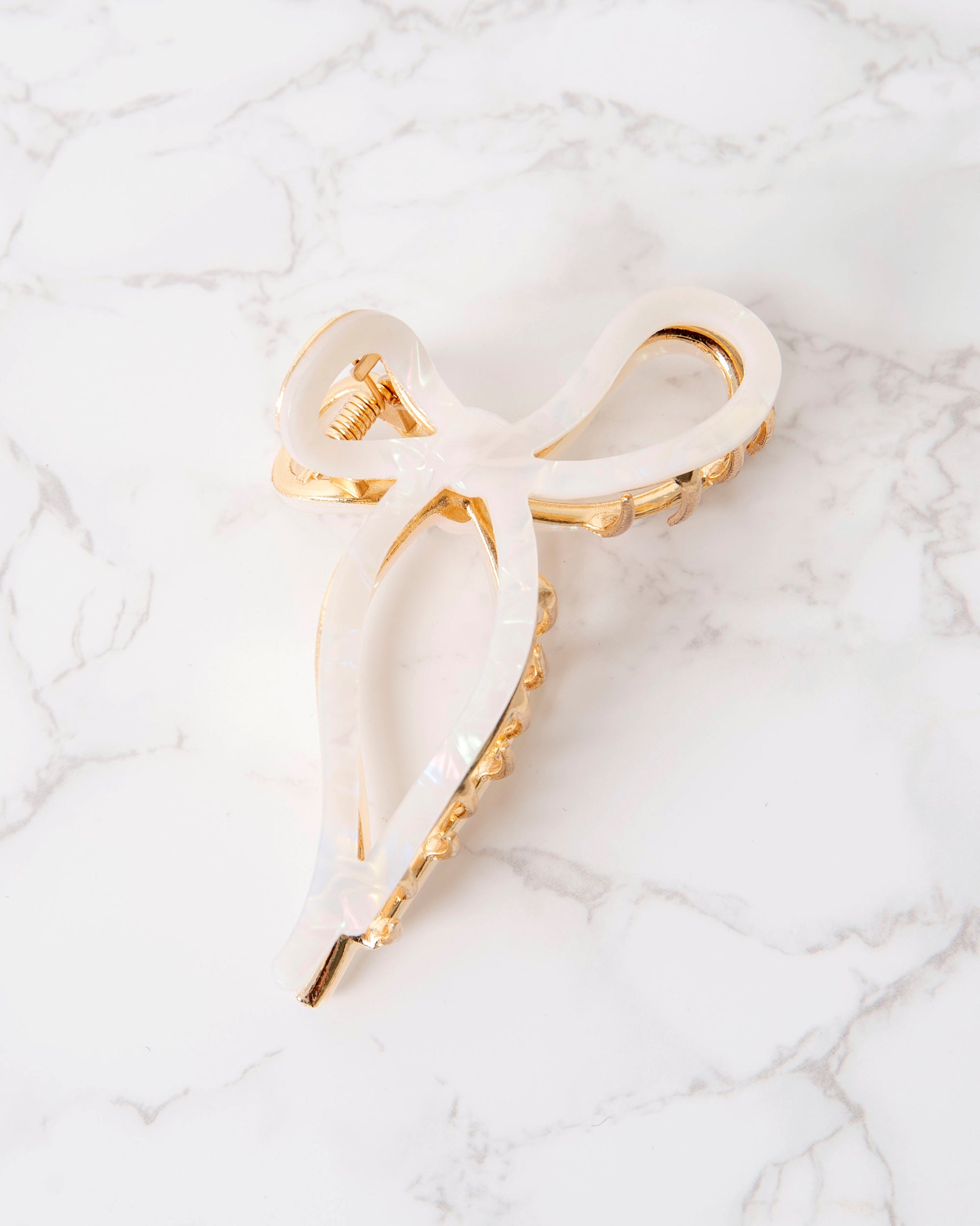 Pearl Ballet Bow - Acetate Claw Clip - Solar Eclipse - Printfresh