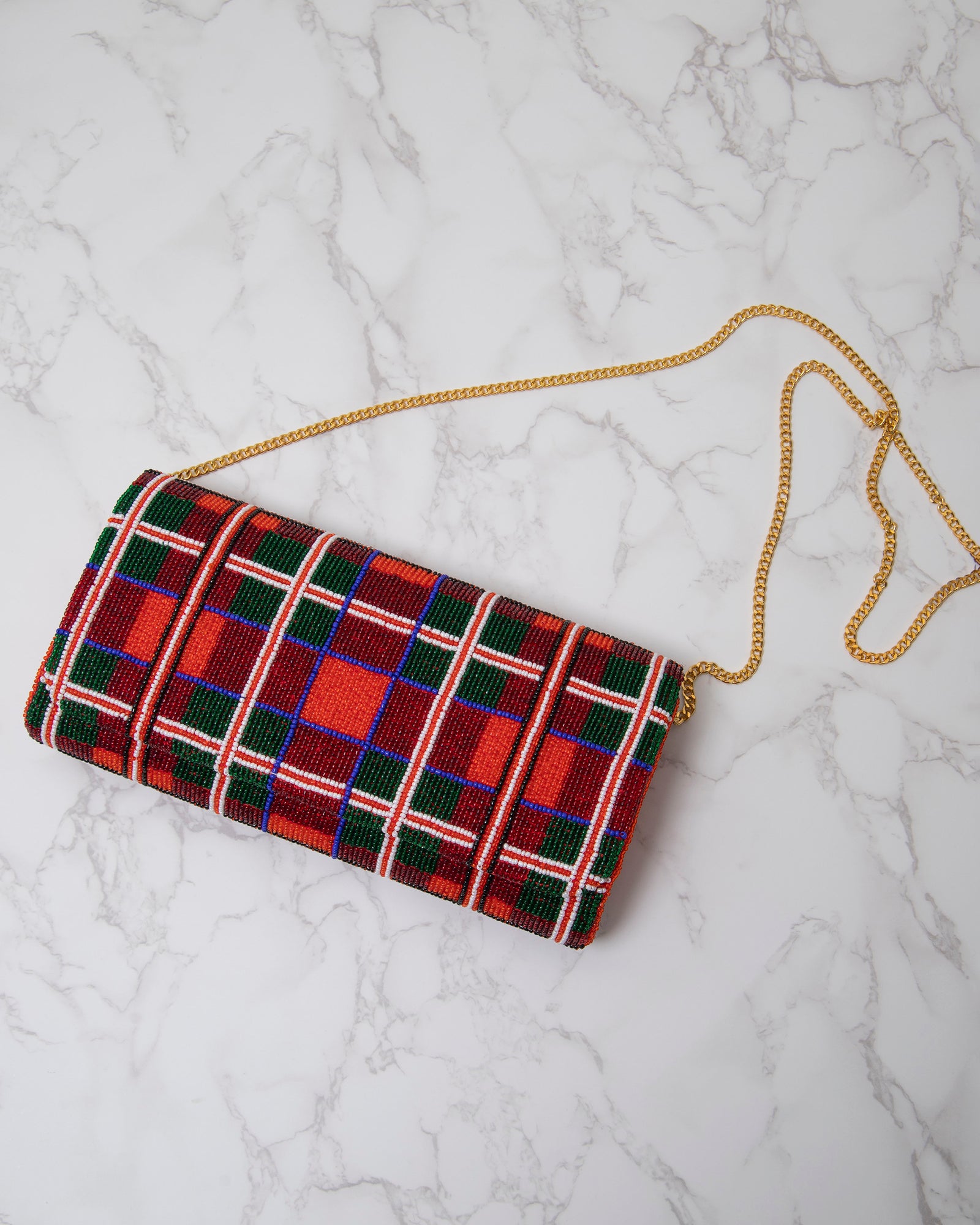 Red Multi - Plaid Clutch - Tiana Designs - Printfresh