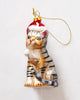 Tabby Cat with Santa Hat Ornament- Ornamentally You - Printfresh