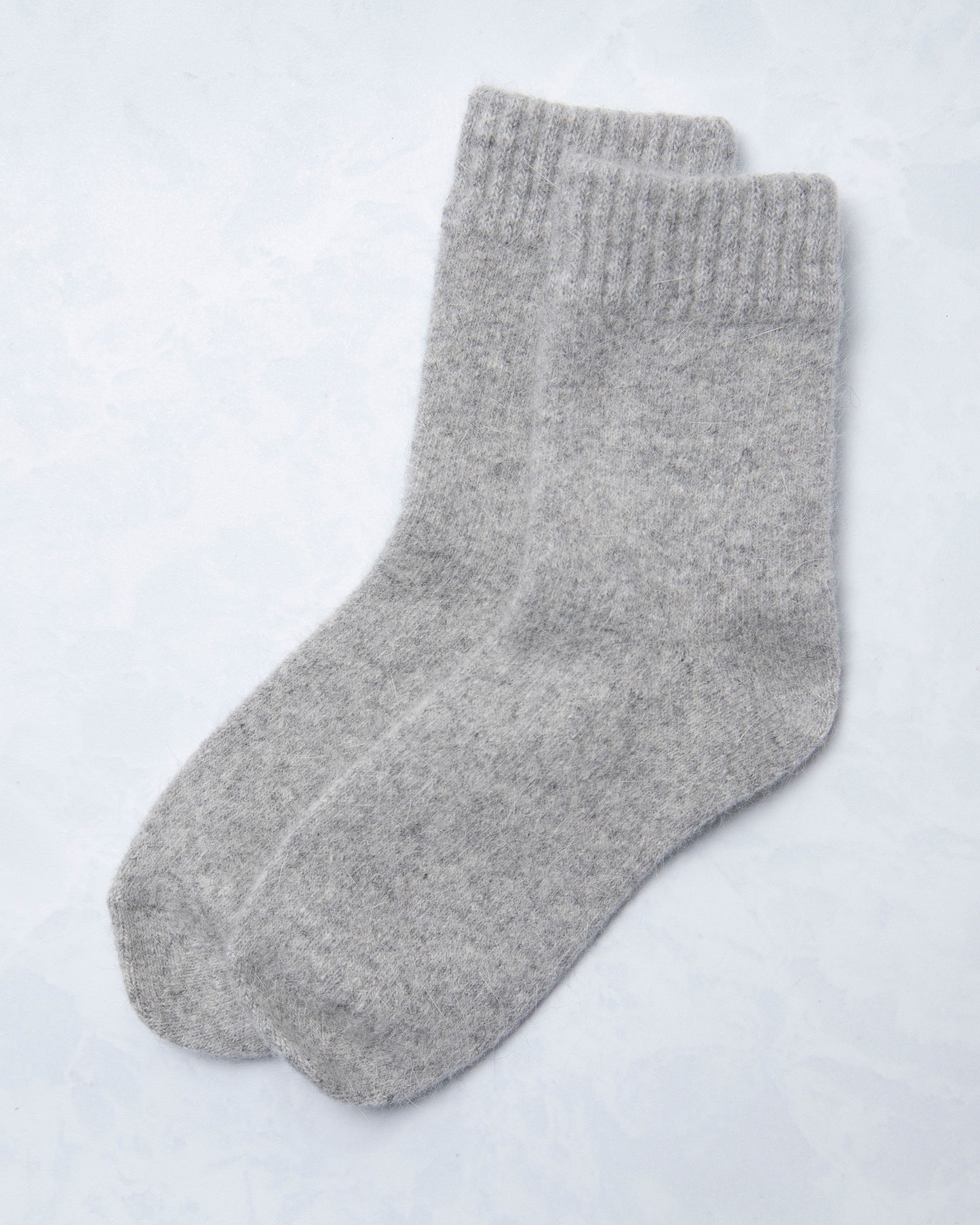 Light Gray - Womens Cozy Wool Angora Socks - Comfortarians - Printfresh