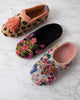 Black - Floral Slipper - French Knot - Printfresh