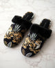 Untamed Tiger - Velvet Faux-Fur Slippers - Gold Ink - Printfresh