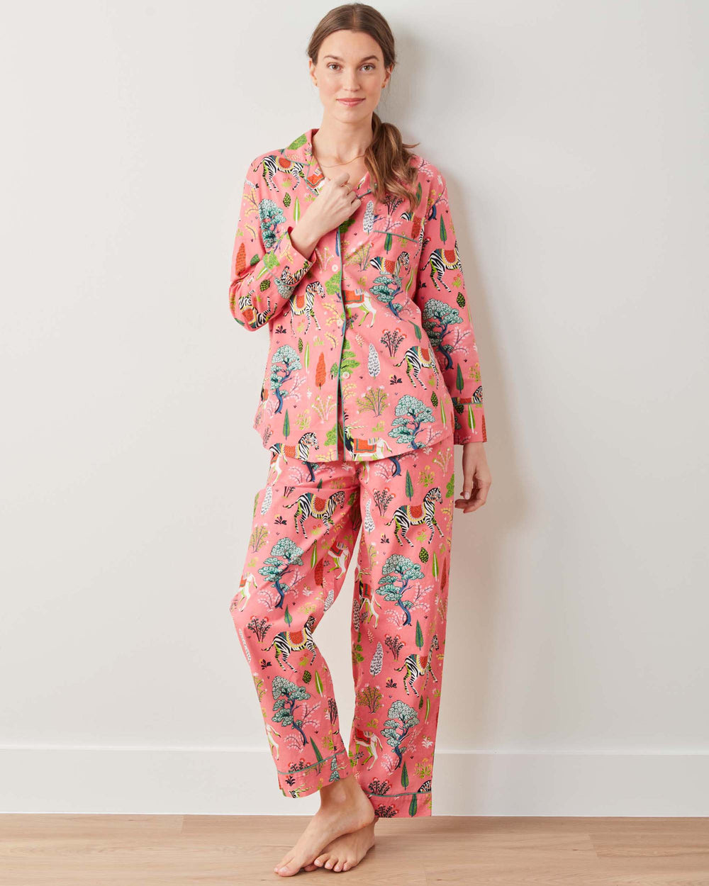 Antelope's Forest - Long PJ Set - Coral - Printfresh