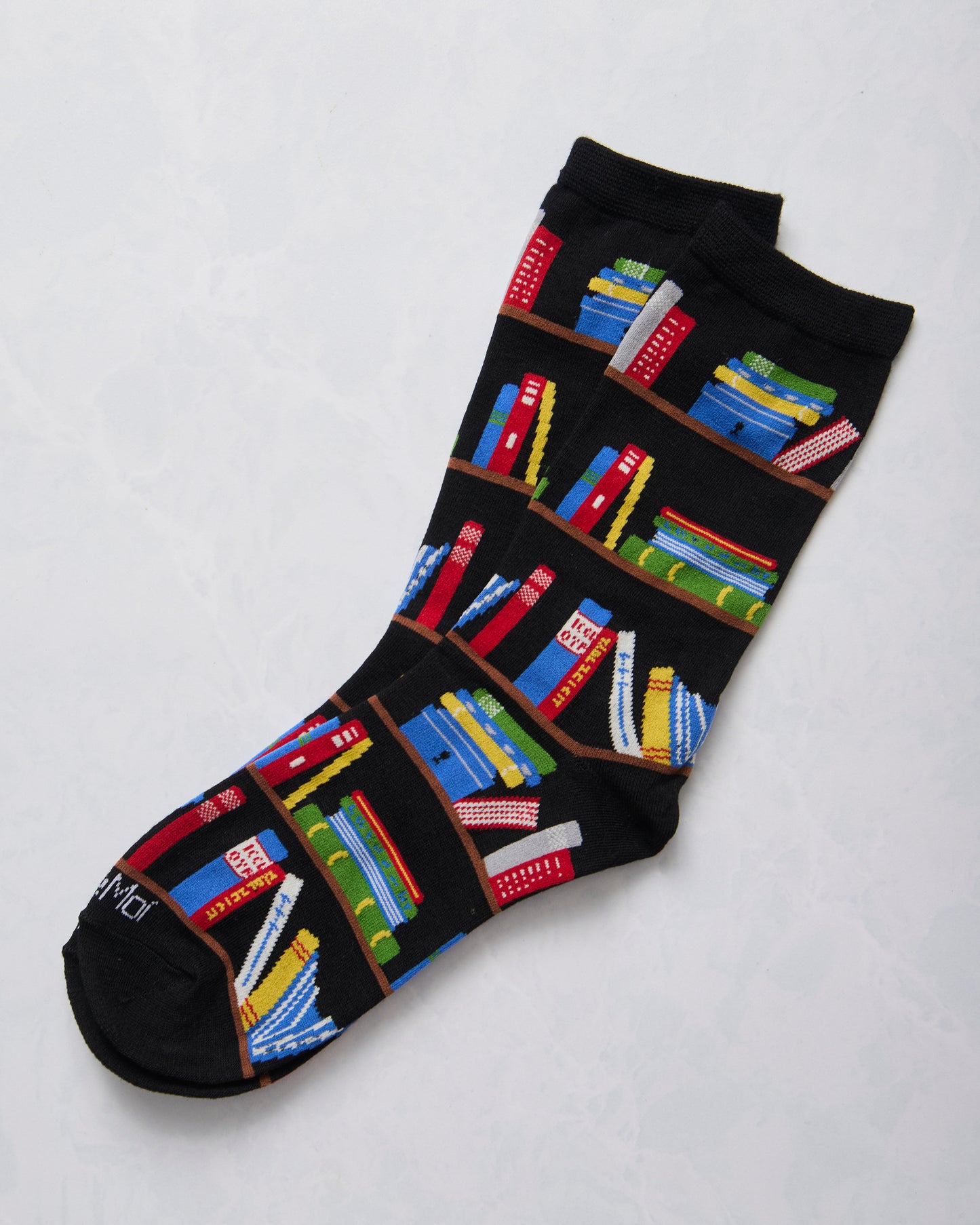 Black Bookshelf - Bamboo Crew Sock - Infinity Classics International Inc - Printfresh