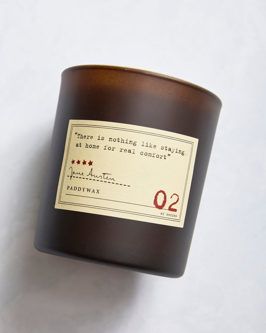 Jane Austen - Paddywax Library 6 oz Boxed Glass Candle -  Jane Austen - Printfresh