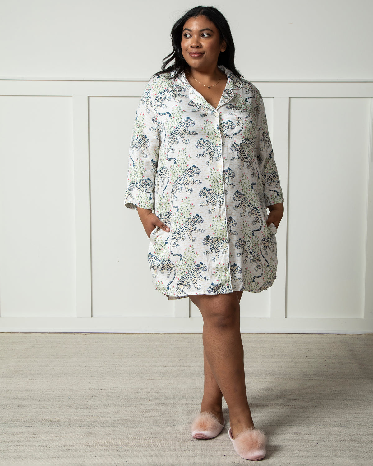 Bagheera - Eco Satin Sleep Shirt - Wedding Cake - Printfresh