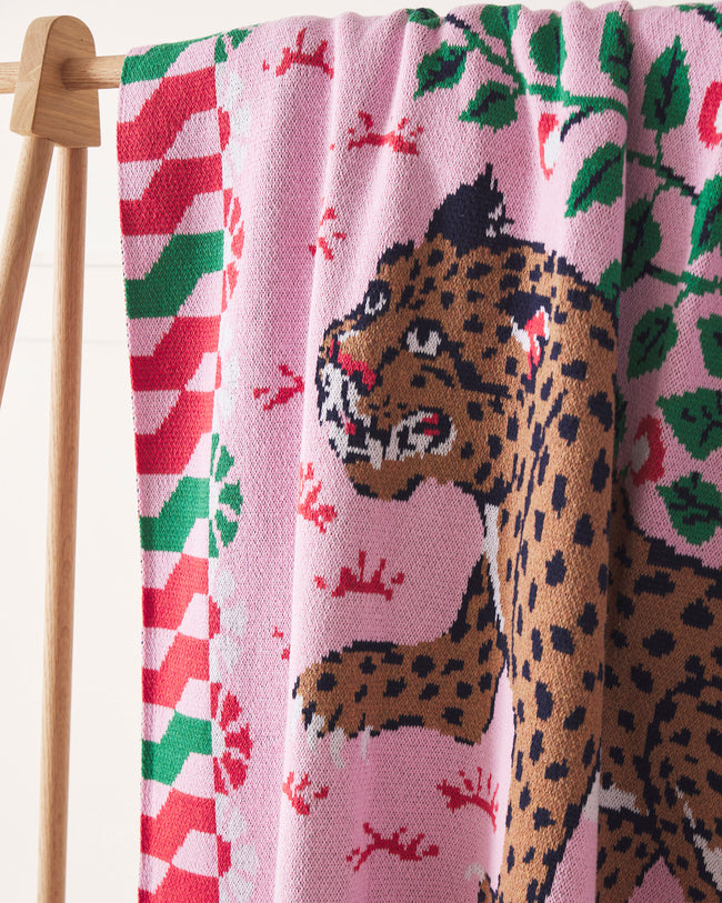 Bagheera - Knit Throw Blanket - Blush - Printfresh