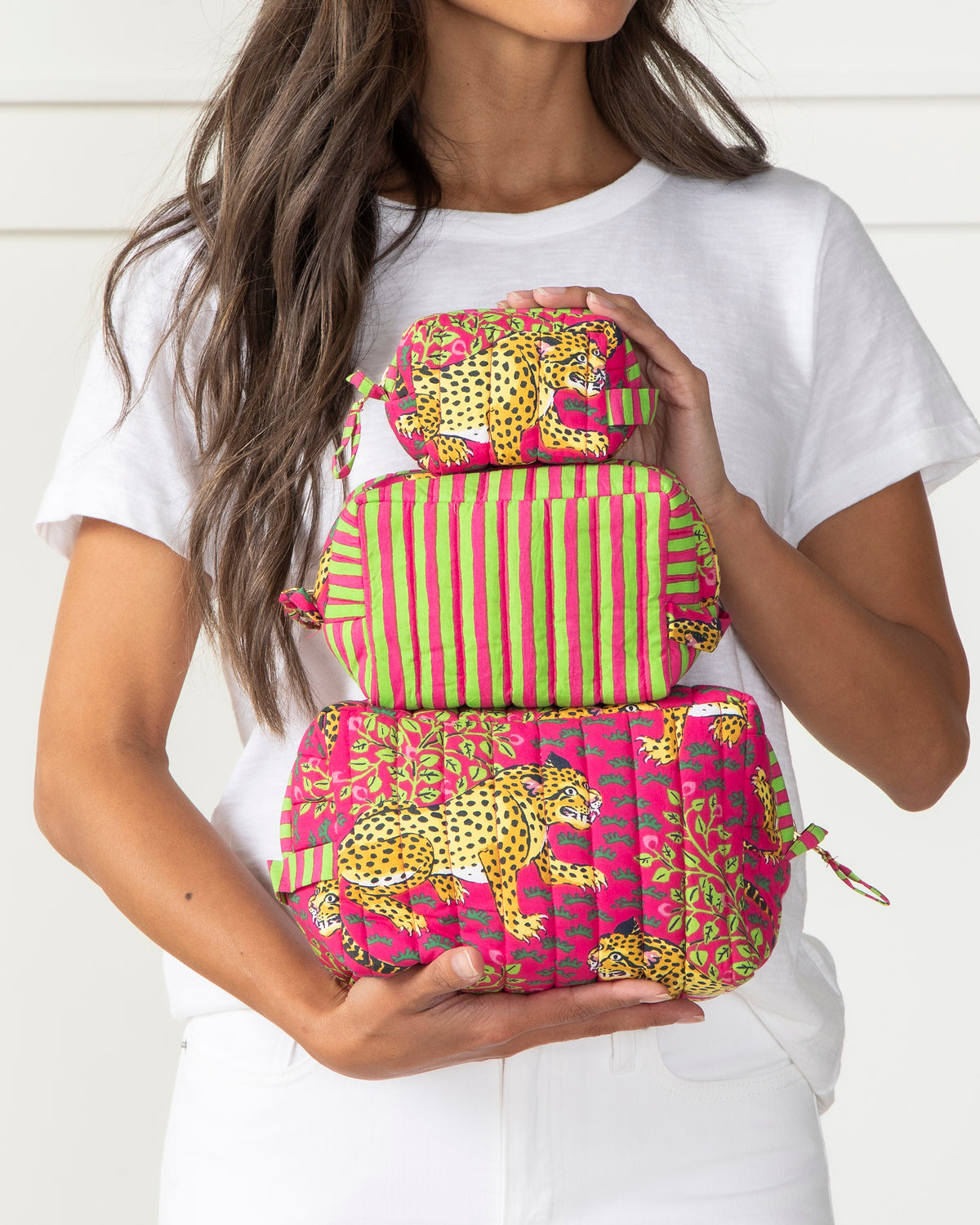 Bagheera Threes Best Pouch Set Hot Pink